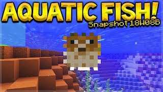 Aquatic Update - Minecraft 1.13 NEW Fish Added Ocean Update (Snapshot 18W08B)