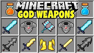 Minecraft GOD WEAPONS MOD | POWERFUL MINECRAFT SWORDS & ARMOR!!