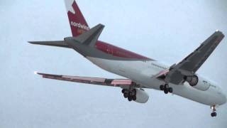 Северный ветер Nordwind Boeing Боинг-767 поcадка sunset landing SVO / UUEE