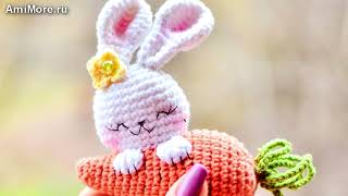 Амигуруми: схема Зайчик с морковкой. Игрушки вязаные крючком - Free crochet patterns.