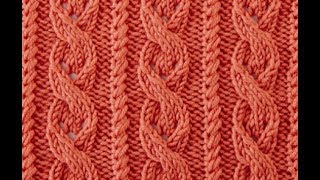 Ажурные полосы из кос.Узор спицами. Видео урок.