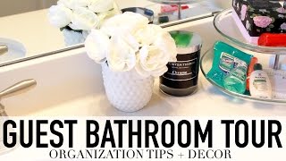 Guest Bathroom Tour | Decor Tips, Organization + Essentials