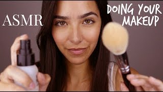 ASMR Big Sister Does Your Makeup (Personal Attention, Face Touching, Spray sounds, Tongue clicking