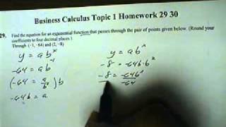 Business Calculus Topic 1 Homework 29 30