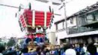 平成19年 東大阪市 枚岡神社秋郷祭 五條太鼓台(ふとん太鼓) 一の鳥居＋神社内