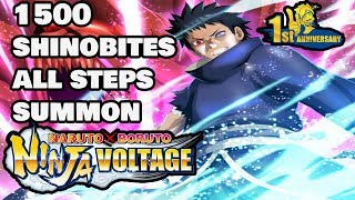 *Obito Uchiha* 1500+ Shinobite 4 Step Summon + Kit move set Showcase | Naruto X Boruto Ninja Voltage