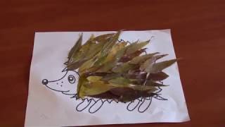 Поделка ежик из листьев