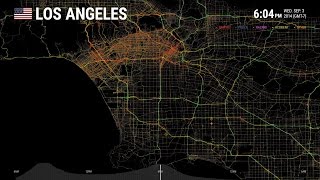 Data Visualization - Los Angeles: One Day on Waze | Waze