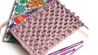 Тунисское вязание крючком | Узор соты | Вasket crochet yarn