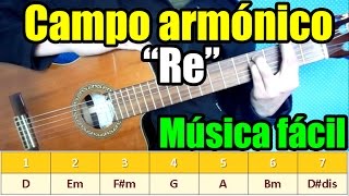 Clases de guitarra: Todos los acordes en la clave de RE  (Campo armonico)