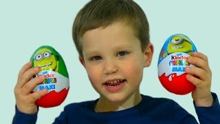Миньоны Гадкий Я Киндер Макси яйца сюрприз игрушки распаковка