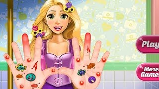 NEW Игры для детей—Disney Принцесса Рапунцель ОПАСНО микробы на руках—Мультик для девочек