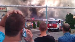 Пожар в Энгельсе. Рынок Феникс Ярмарка 2019