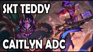 SKT Teddy Caitlyn vs Pyke & Yuumi (ADC) Ranked Master Korea