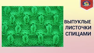 Выпуклые листочки спицами