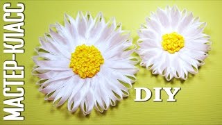Мастер-класс: РОМАШКИ из атласных лент! Канзаши / DIY Сamomile Kanzashi / ✿ NataliDoma