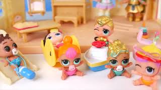 Unicorn and Pharaoh Babe Babysit Custom LOL Surprise Dolls Visits Punk Boi