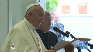 Papa Francesco in Marocco,  Incontro con i migranti nella sede della Caritas diocesana di Rabat