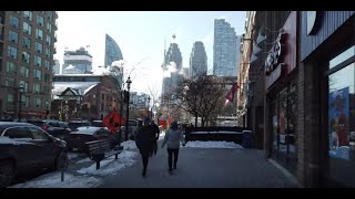 Downtown Toronto DEEP FREEZE WALK - Hoping My Camera Doesn't Ice Up On The Coldest Day Of 2020 - 4K