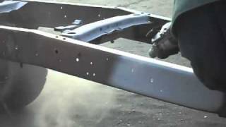 Sand Blasting Ford F-100 Frame Restoration - Lightning Mobile, Inc.