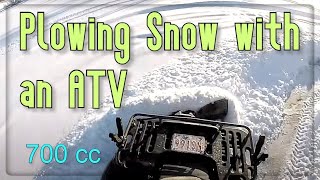 Plowing my driveway with an ATV - Point-of-view