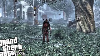 GTA 5 Deadpool Mod! - Epic Deadpool VS Zombie Apocalypse (Deapool Defeats Zombies!!)