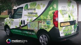 Fiat Doblo, Commercial Vinyl Wrapping. Wrap by Motion Signs for Grabex Windows