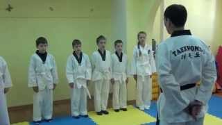 Аттестация детей на жёлтый пояс по тхэквондо (8 гып)