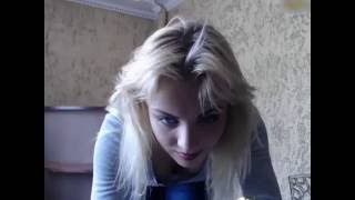 Beautiful Cam girl in tight blue jeans - Watch her play with water at the end