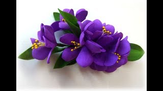 Цветы из фоамирана для начинающих Заколка с мелкими цветами