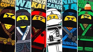Draw Lego Ninjago Characters | Lego Coloring Pages | Ninja Coloring Pages