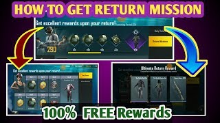 How To Get Return Missions In Pubg Mobile | Get Free Rename card ,outfit & Gun skin In Pubg Mobile