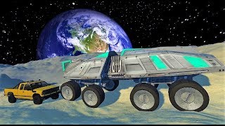 Эксперименты с машинками на Луне в Игре BeamNG. Drive - Мультфильм про машины