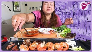 ย่างทะเลรวม ?? ? ฉลองเตาใหม่มีอะไรเอามาย่างให้หมด กับน้ำจิ้มหมูกระทะรสเด็ด (มีวิธีทำ) กับยายนาง