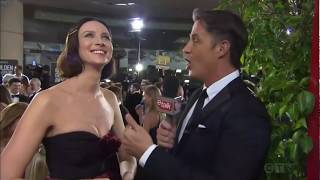 Caitriona Balfe with ETalk at the 2019 Golden Globes