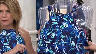 Fit 4 U Hi-Neck Double Tiered Romper Swimsuit on QVC