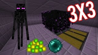 Minecraft Easy Big Enderman Farm 3x3 XP+Ender Pearl 2D and 3D tutorial