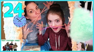24 Hours In Cotton Candy Box Fort?? / That YouTub3 Family