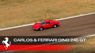 Carlos Sainz Driving a Ferrari Dino 246 GT