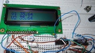 Двух канальный вольтметр на Attiny13 (Attiny13 + 74CH595 + LCD) /  Voltmeter on Attiny13