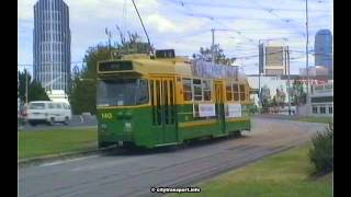 Melbourne1991-10 Trams + Buses