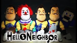 Hello Neighbor Plush Clown Funko Jumpscare Unboxing SCARY Toys Review Game Trailer Puppet Steve