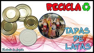 TAPAS DE LATAS para hacer posa vasos - Encapsular foto con resina