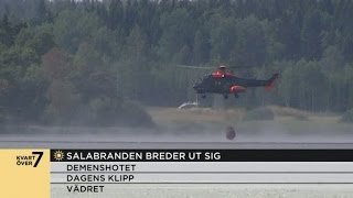 Direktrapport från den stora skogsbranden utanför Sala - Nyhetsmorgon (TV4)