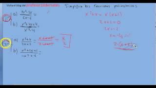 simplificar fracciones con polinomios 2