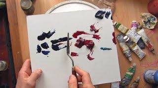 Пейзаж за 9 минут Абстрактно. живопись мастихином. Проба #1