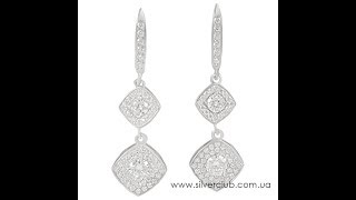 Висячие серьги из серебра