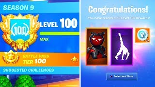The NEW Level 100 Rewards in Season 9 Fortnite! (Fortnite Level 100 Secret Unlocks)