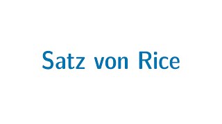 Berechenbarkeit #34 - Satz von Rice