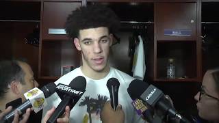 Lonzo Ball full post-game interview after beating the Wizards-John Wall | ESPN